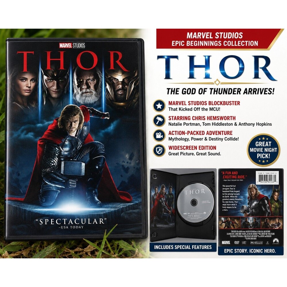 Thor DVD 2011 Marvel Studios Chris Hemsworth Natalie Portman Loki MCU Movie